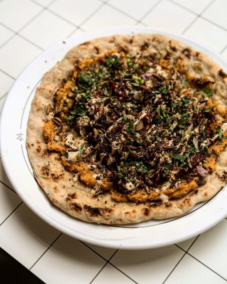 winter naan, packed with roast squash, loads of crispy bits, pomegranate, gun powder and plenty of pickles